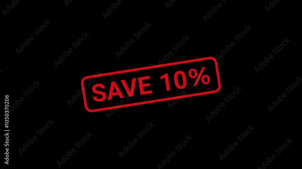 10 Percent Save Rubber Stamp Animation 10 Percent Save Rubber Stamp Animation