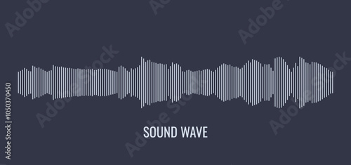 White soundwave equalizer on dark background - abstract audio visualization