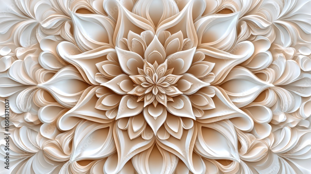 Intricate Mandala Design in Soft Beige Tones Intricate Mandala Design in Soft Beige Tones