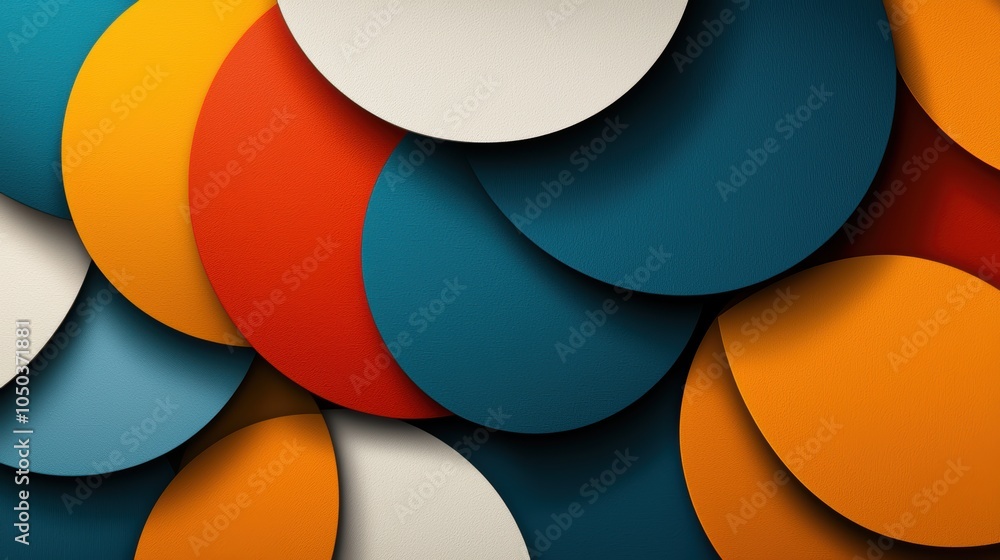Colorful Abstract Geometric Shapes with Overlapping Design Colorful Abstract Geometric Shapes with Overlapping Design