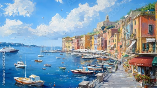 Scenic View of Naples Harbor 