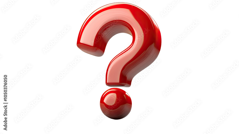 Red 3D question mark isolated as a symbol for asking questions and seeking information Red 3D question mark isolated as a symbol for asking questions and seeking information