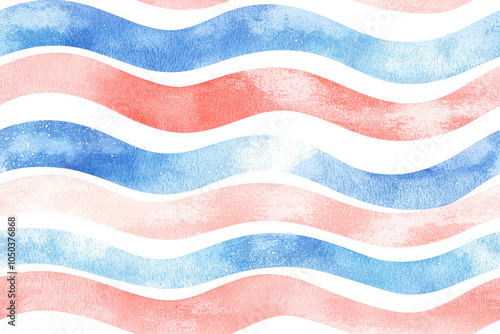 Wavy beach print, curly grunge paint lines, watercolor stripes pattern.