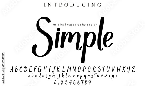 Simple Font Stylish brush painted an uppercase vector letters, alphabet, typeface