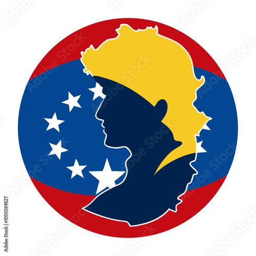 Venezuela with in flag Silhouette