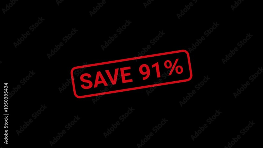 91 Percent Save Rubber Stamp Animation 91 Percent Save Rubber Stamp Animation