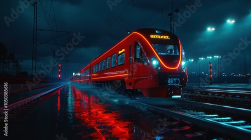 Aeroexpress Train at Moscow Airport: Convenient Shuttle Service on Railway Road  photo