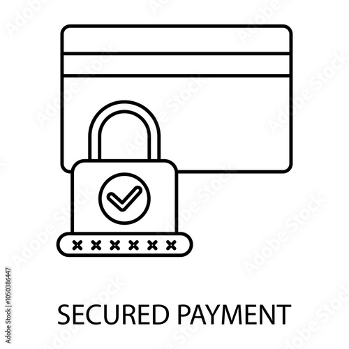 secured payment concept line icon. Simple element illustration. secured payment concept outline symbol design.