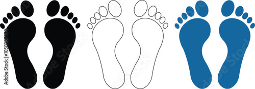 Normal, varus and valgus foot and footprint. Orthopedist diagram infographic