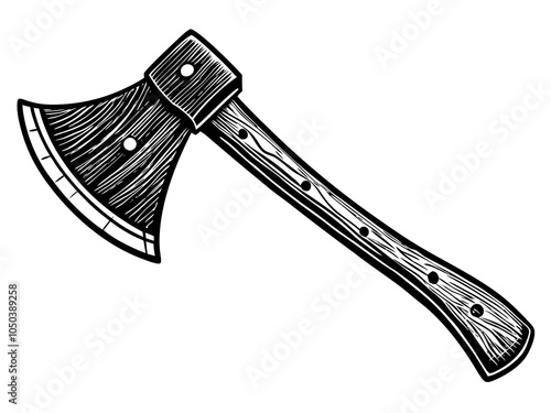 Butcher axe silhouette vector black illustration