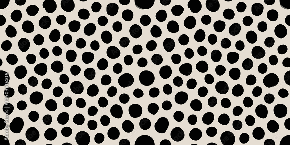 A repeating pattern of black and white circles. A repeating pattern of black and white circles.