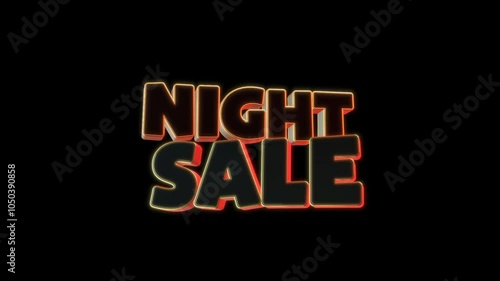 Wallpaper Mural 3d pop up night sale letter animation on transparent background easy to edit Torontodigital.ca