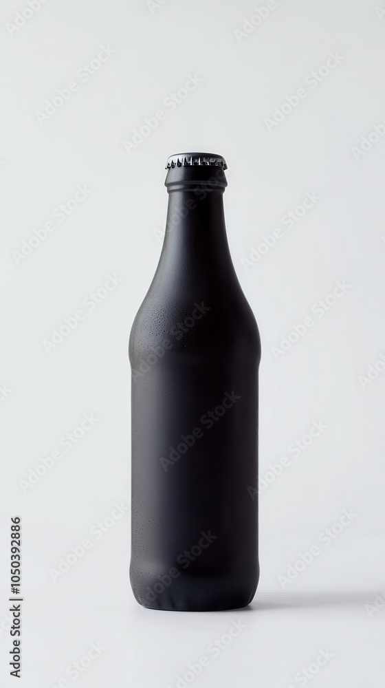 A matte gray beverage bottle stands out in a bright setting, highlighting its minimalist design A matte gray beverage bottle stands out in a bright setting, highlighting its minimalist design