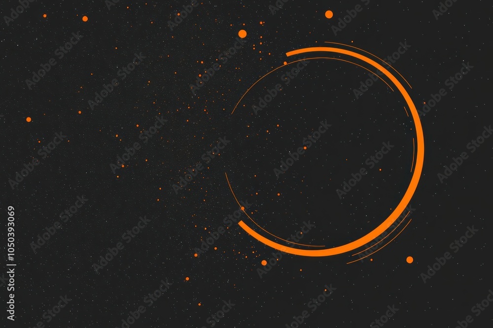 Naklejka premium Dynamic Orange and Black Circle Gradient Background with Grainy Texture - Abstract Design for Banner, Poster, Header, Wallpaper, or Cover