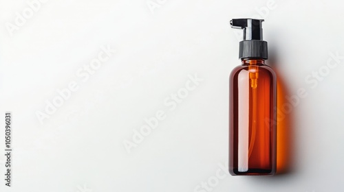 A bottle of heat protectant spray for hair styling, isolated on a white background photo