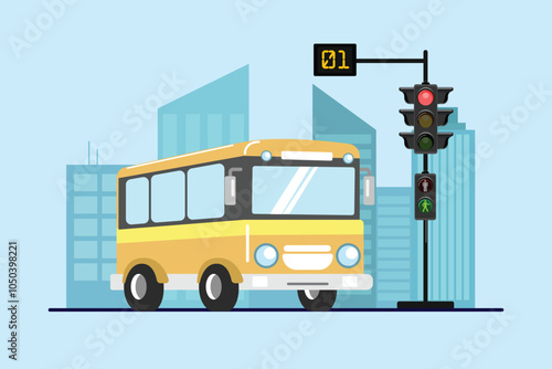 Traffic light concept. Colored flat vector illustration isolated.	