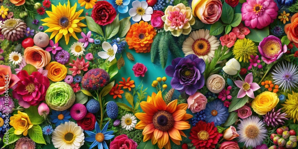 A vibrant and intricate collage of florals and botanicals, floral, botanical, collage, vibrant, intricate, flowers, leaves A vibrant and intricate collage of florals and botanicals, floral, botanical, collage, vibrant, intricate, flowers, leaves