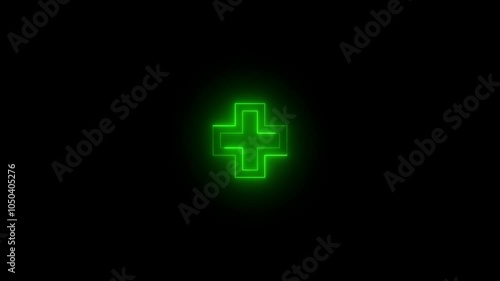 Neon dpad icon glowing black background animation photo