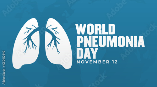 Vector illustration design concept of World Pneumonia Day observed on November 12