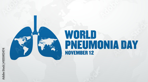 Vector illustration design concept of World Pneumonia Day observed on November 12