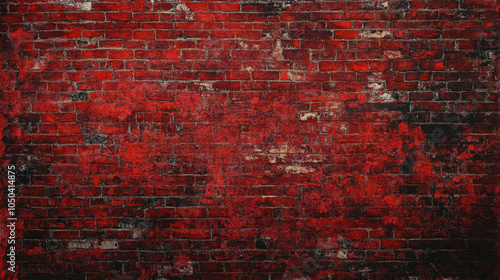 Weathered Red Brick Wall with Bold Texture