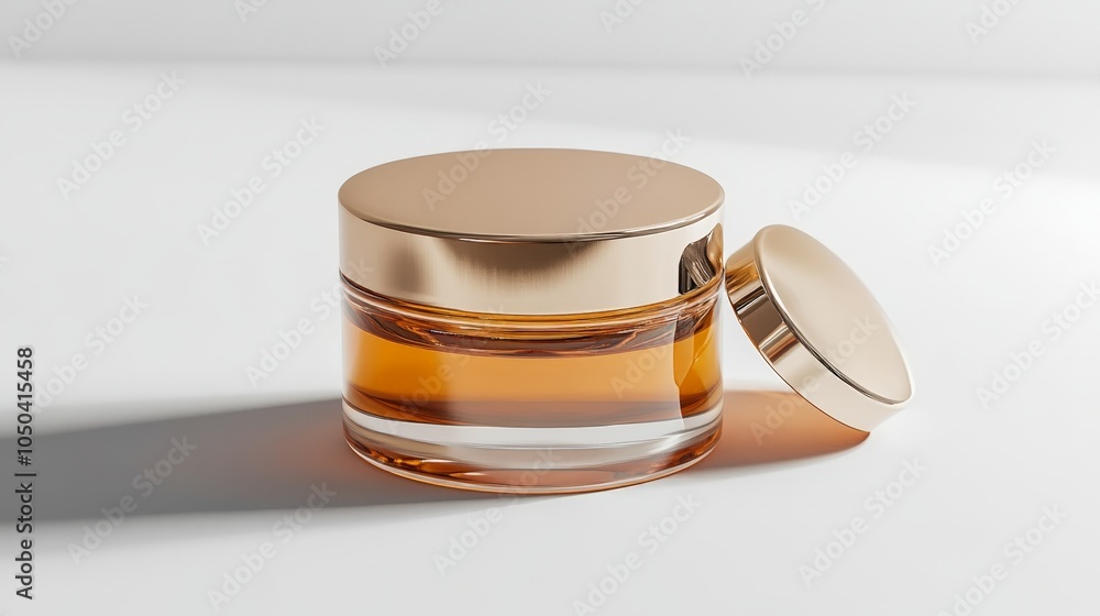 A jar of luxurious anti-aging cream with a metallic lid, isolated on a white background A jar of luxurious anti-aging cream with a metallic lid, isolated on a white background