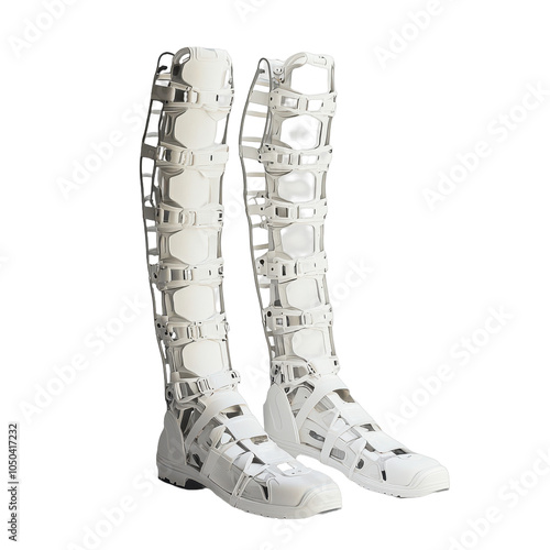 White Futuristic Gladiator Sandals photo