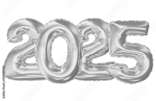 Happy new year 2025 number 3d render realistic new year celebration