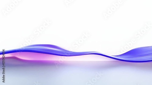 Abstract 3D Wave with Color Gradients Moving Fluidly in a Minimalist Space