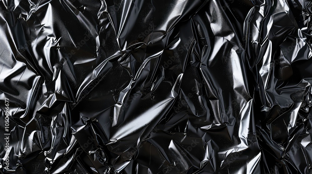 Abstract black plastic texture with folds and wrinkles. Abstract black plastic texture with folds and wrinkles.
