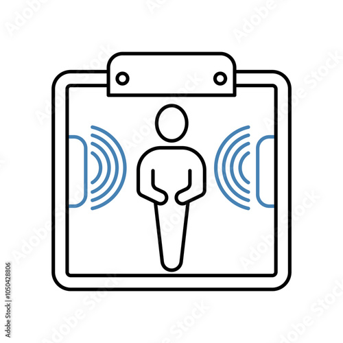 detector concept line icon. Simple element illustration. detector concept outline symbol design.