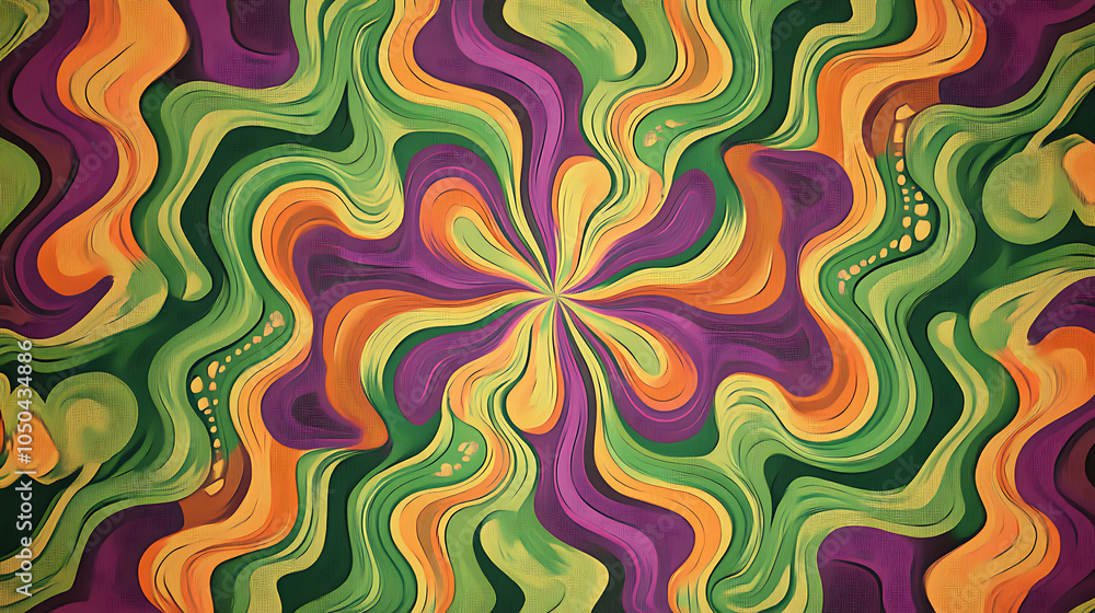 Obraz premium retro inspired backdrop with distorted patterns in vibrant colors