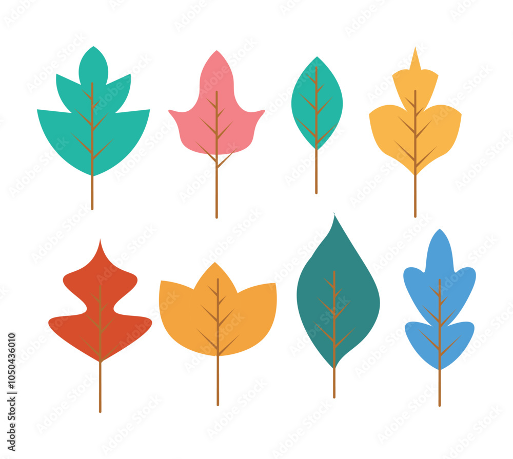 set of autumn leaves