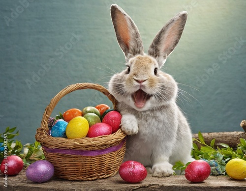 Wallpaper Mural easter bunny with basket Torontodigital.ca