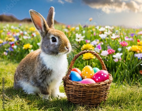 Wallpaper Mural easter bunny and easter eggs Torontodigital.ca