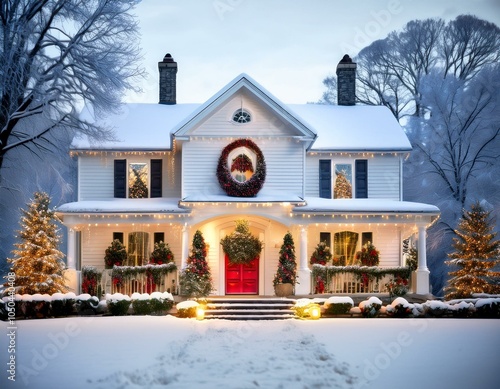 Wallpaper Mural house in winter at christmas time Torontodigital.ca