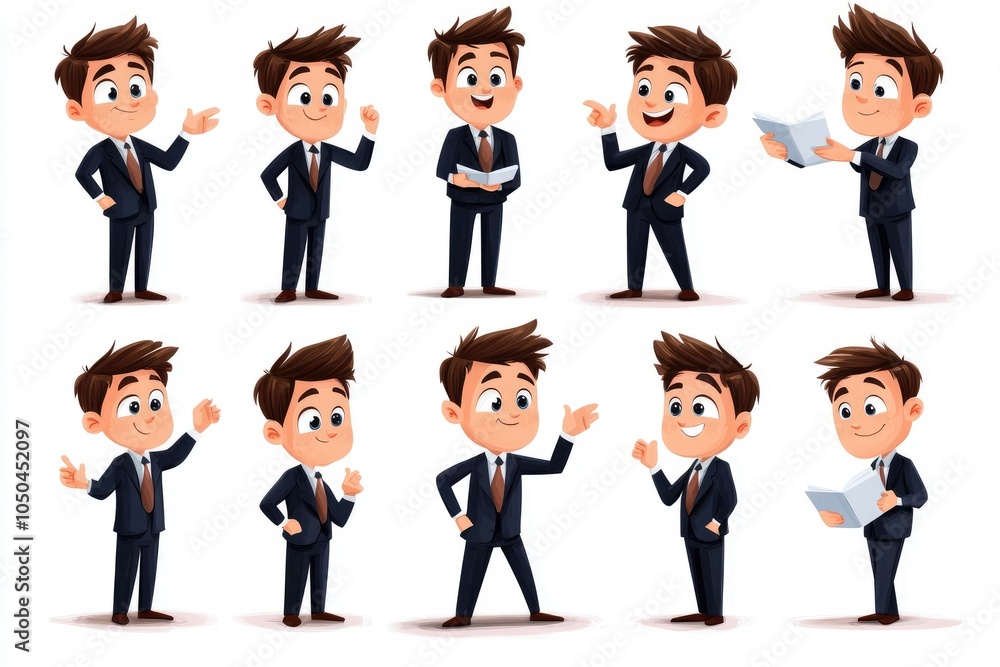 Young Businessman Presenting Ideas in Office Setting Young Businessman Presenting Ideas in Office Setting