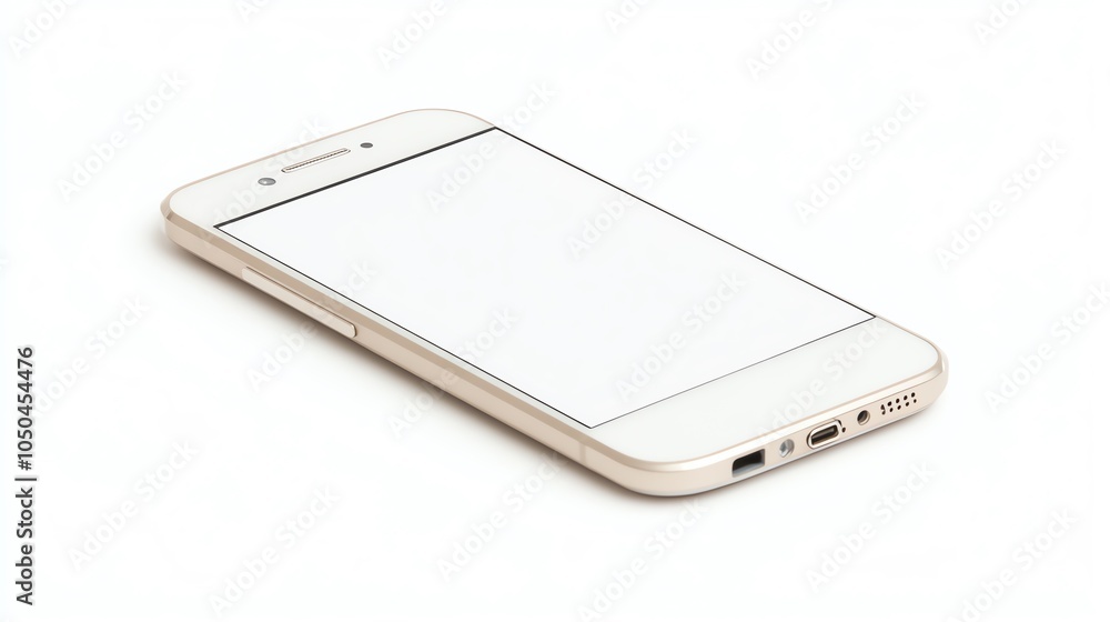 Smartphone design, white isolate background