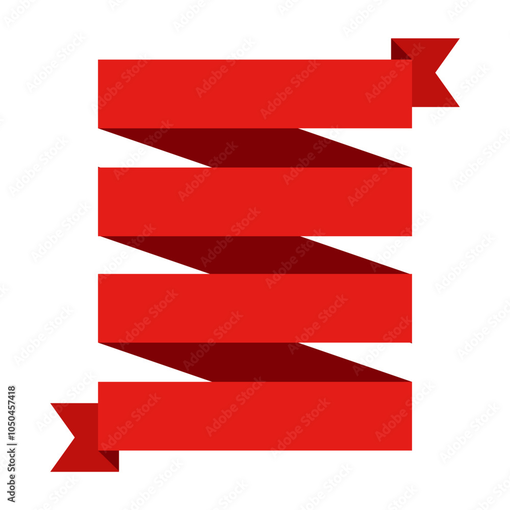 Red ribbons banners isolated on white background Red ribbons banners isolated on white background