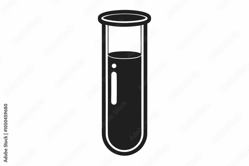 Chemical glass tube vector icon, Chemical flask silhouette, Science icon Chemical glass tube vector icon, Chemical flask silhouette, Science icon