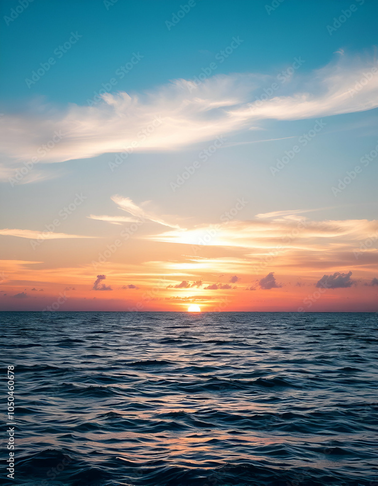 sunset in the sea