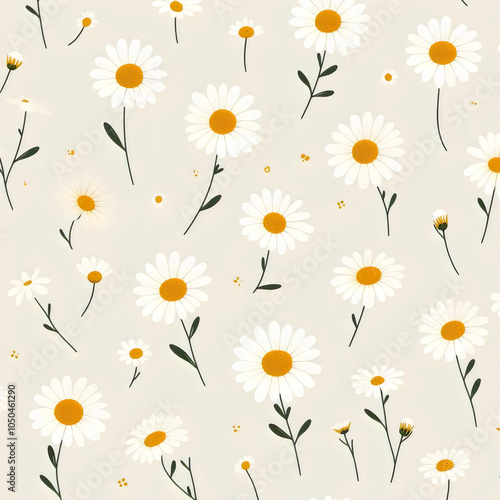 Beautiful seamless daisy background, seamless floral pattern background 