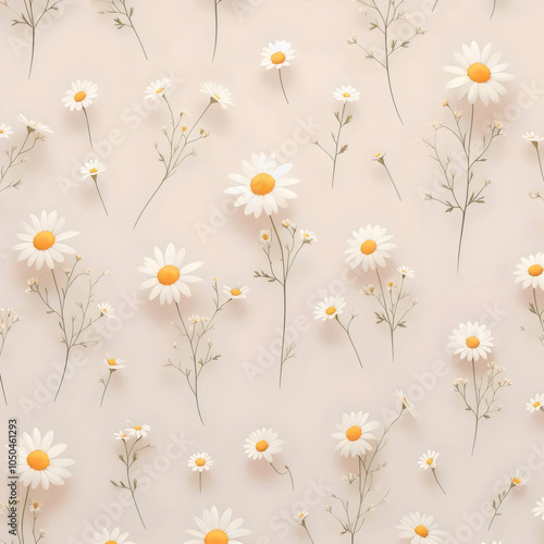 Beautiful seamless daisy background, seamless floral pattern background 