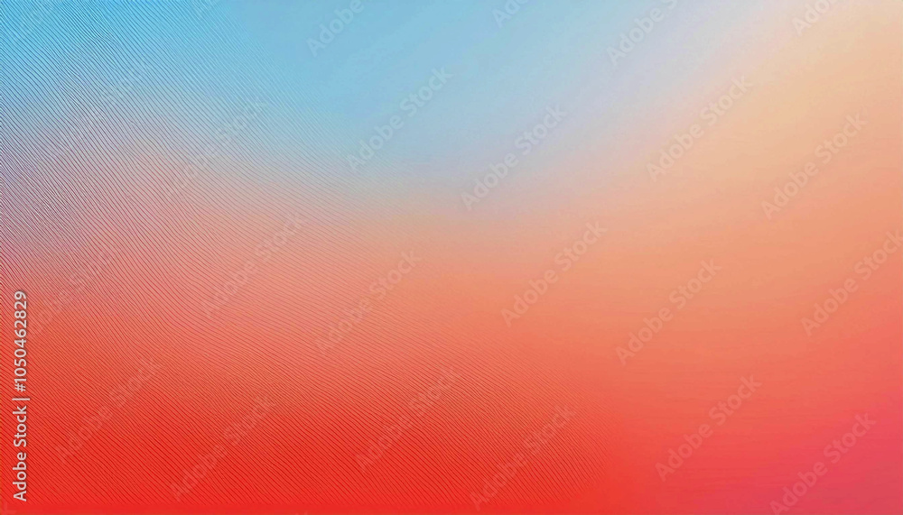 Naklejka premium Abstract image featuring a gradient of pastel pink and blue. Subtle textured lines flow across the image, creating a sense of calm and serenity. No people are present.