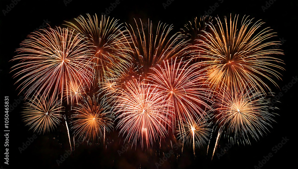 Banner with fireworks background black Banner with fireworks background black