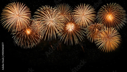Banner with fireworks background black