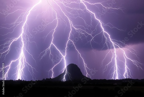 Lightning Nexus A central point from which lightning bolts radia photo