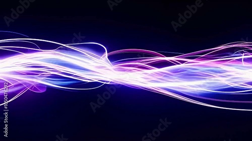 Abstract Light Trails Moving in a Wavy Pattern Across the Screen