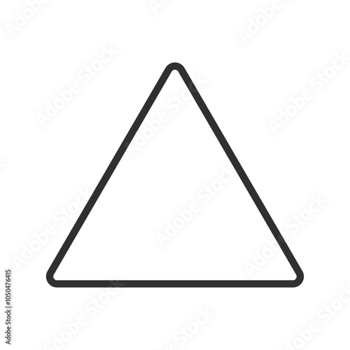 白い背景に黒枠のシンプルな三角形のアイコン - 注意喚起や警告などのサインや標識のテンプレート素材
