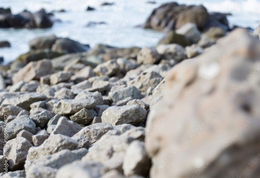 Rocky Shore A close up of a rocky shore with waves crashing agai Rocky Shore A close up of a rocky shore with waves crashing agai